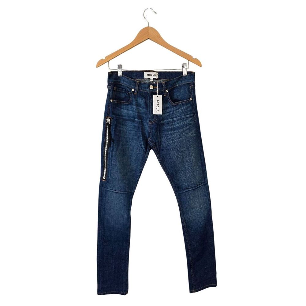 MRCLA Skinny‎ Jeans Size 29 Mens Darkwash Zip Detail NEW